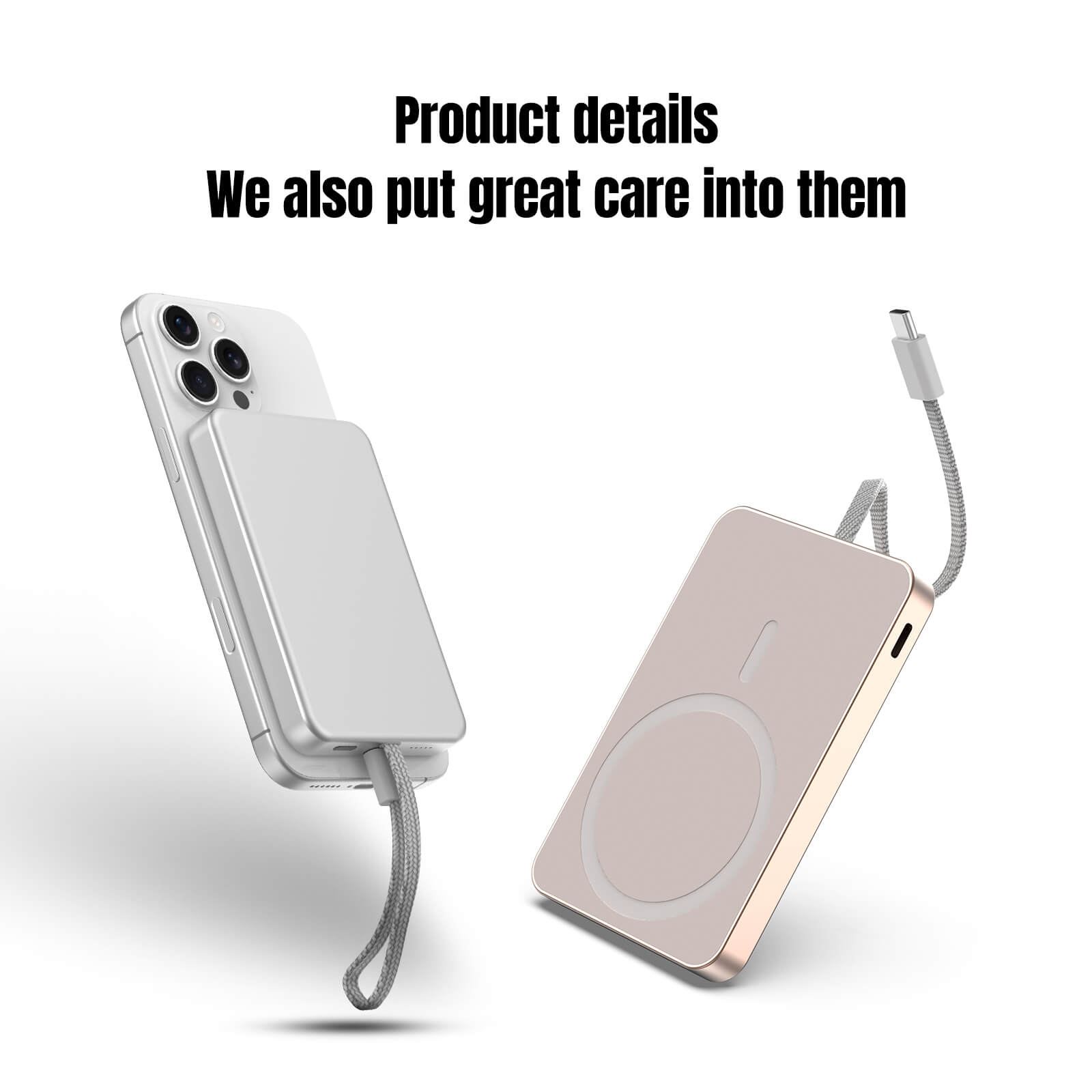 Ylyptech YL1600  Power Bank(PowerCore 10K),Compact Travel-Ready 5,000mAh Battery Pack with PowerIQ Charging Technology,5V/3A High-Speed Charging for iPhone,iPad,and More (USB-C Input and Output（Black），1pack
