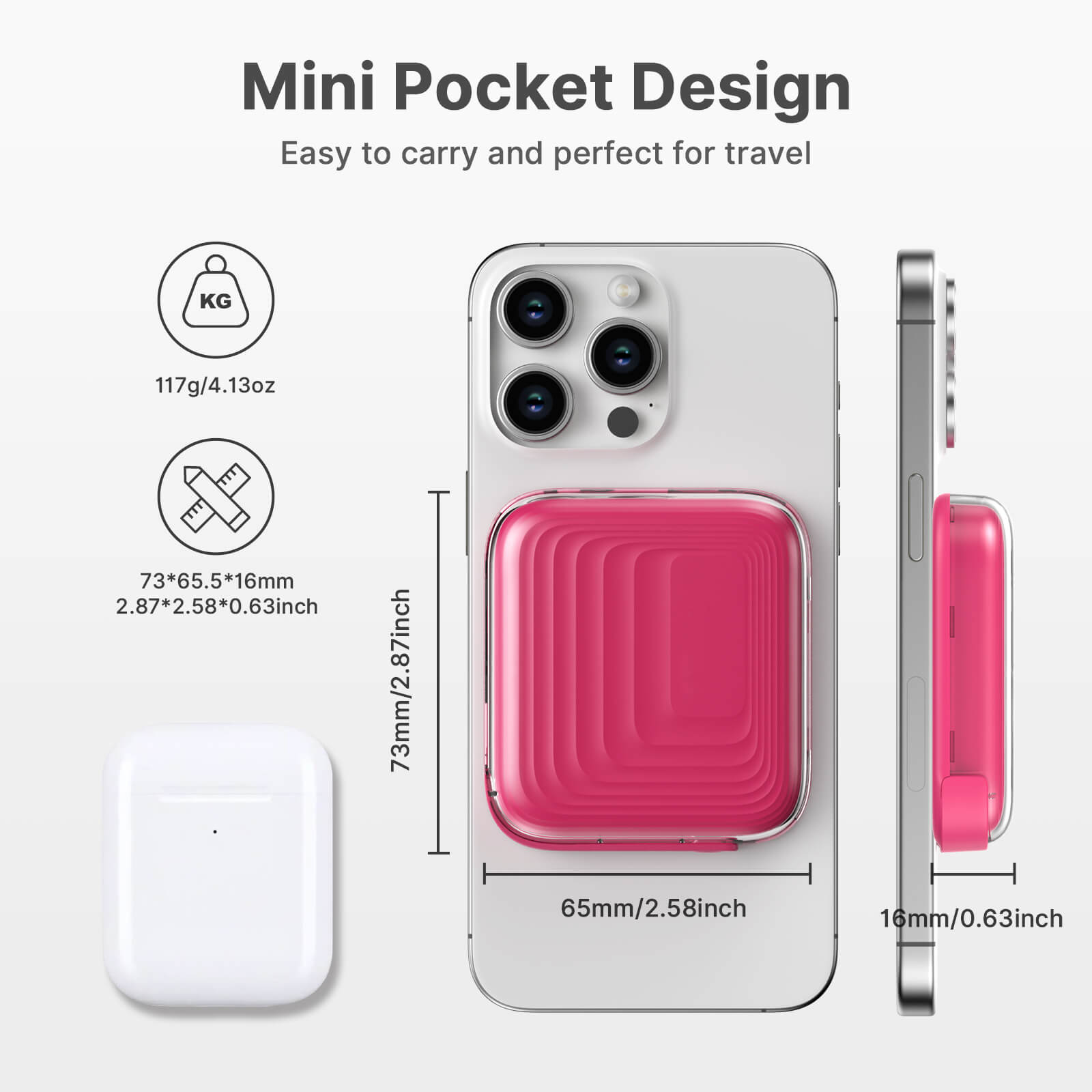 Ylyptech YL309  Power Bank(PowerCore 10K),Compact Travel-Ready 5,000mAh Battery Pack with PowerIQ Charging Technology,5V/3A High-Speed Charging for iPhone,iPad,and More (USB-C Input and Output（Black），1pack