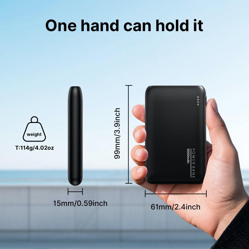 Ylyptech YL309 Power Bank(PowerCore 10K),Compact Travel-Ready 5000mAh Battery Pack with PowerIQ Charging Technology,5V/3A High-Speed Charging for iPhone,iPad,and More (USB-C Input and Output) (Copy)