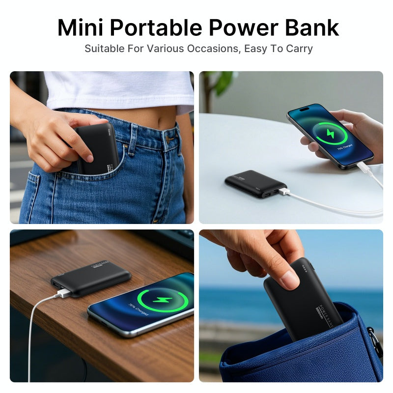 Ylyptech YL309 Power Bank(PowerCore 10K),Compact Travel-Ready 5000mAh Battery Pack with PowerIQ Charging Technology,5V/3A High-Speed Charging for iPhone,iPad,and More (USB-C Input and Output) (Copy)
