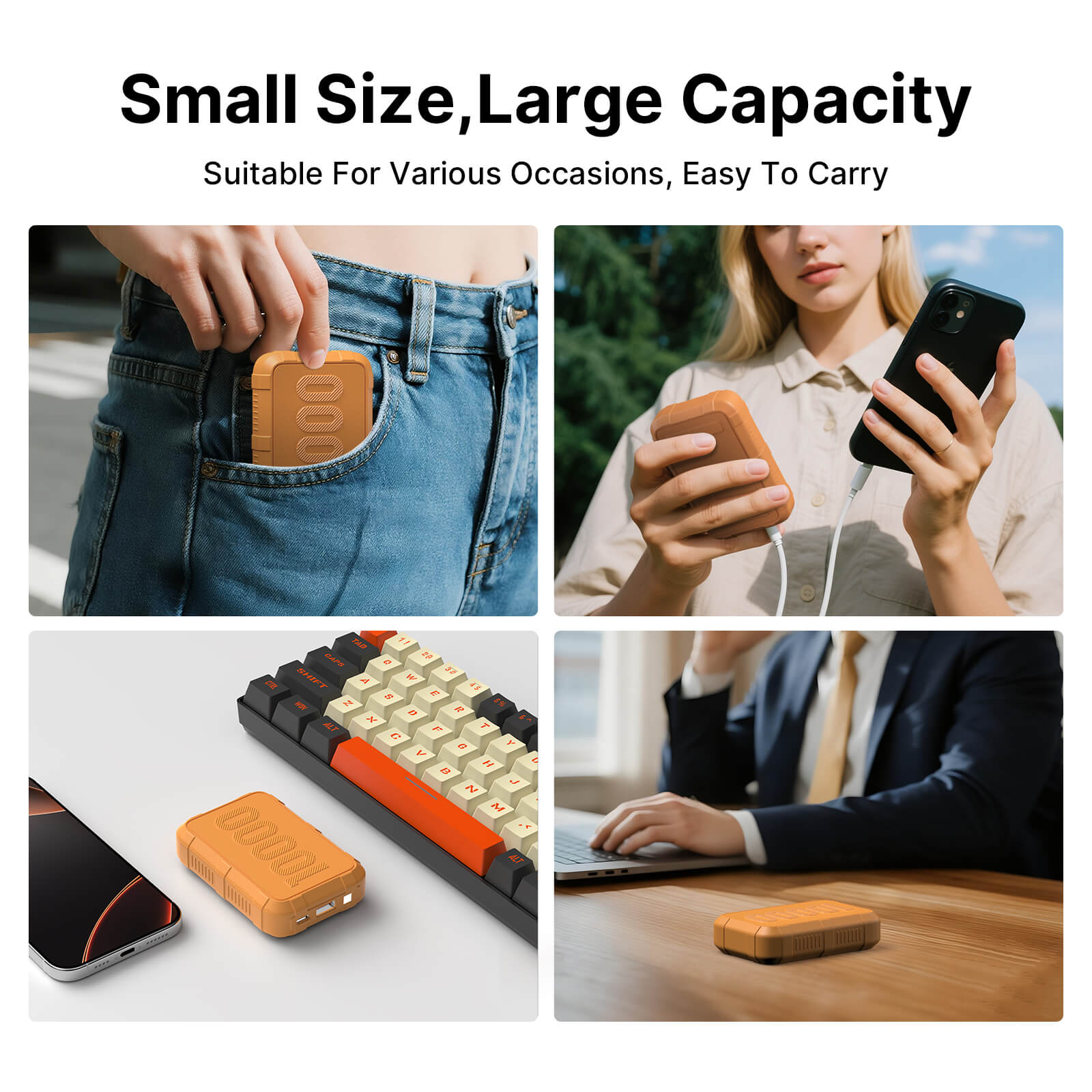 Ylyptech YL311 Power Bank(PowerCore 10K),Compact Travel-Ready 10000mAh Battery Pack with PowerIQ Charging Technology,5V/3A High-Speed Charging for iPhone,iPad,and More (USB-C Input and Output)