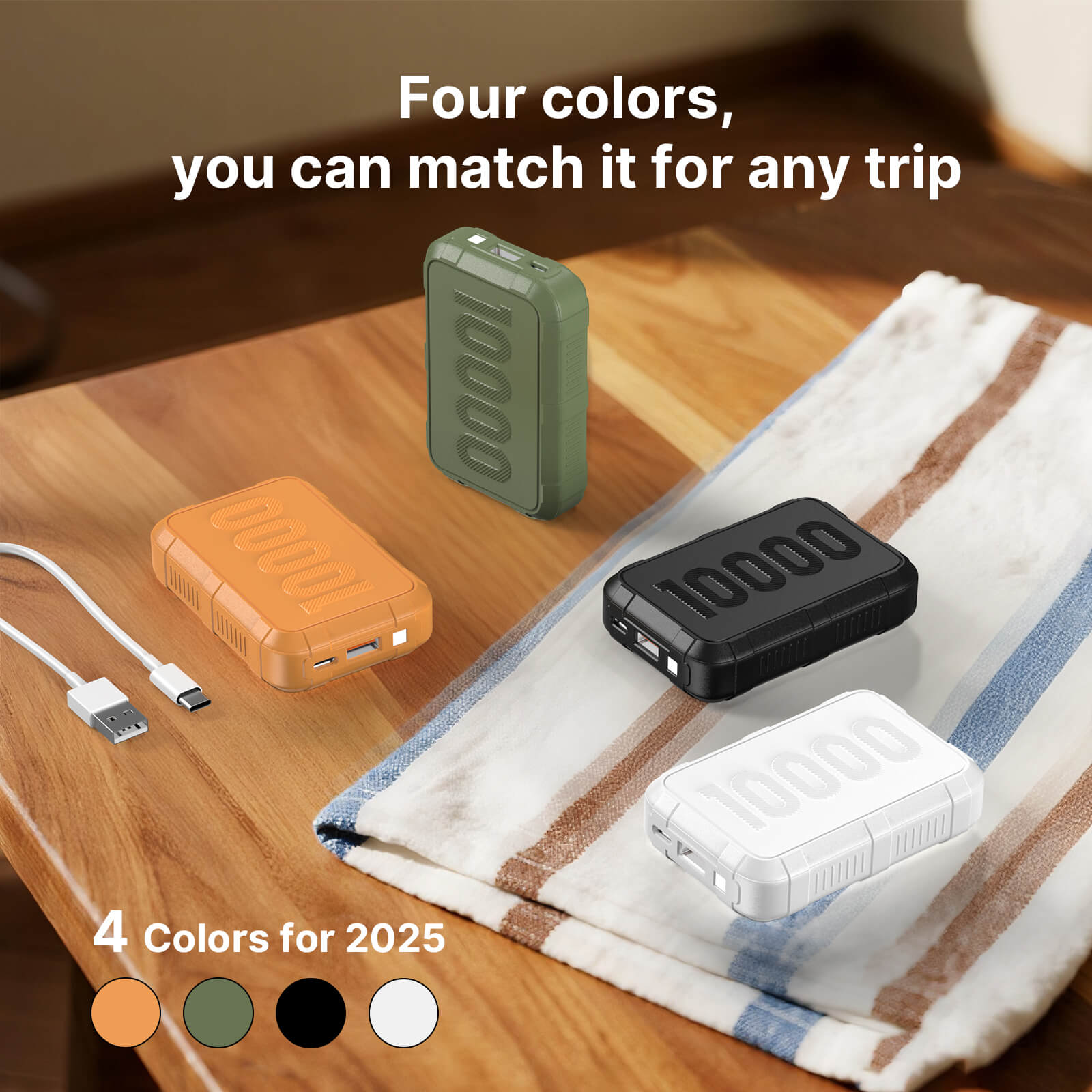 Ylyptech YL311 Power Bank(PowerCore 10K),Compact Travel-Ready 10000mAh Battery Pack with PowerIQ Charging Technology,5V/3A High-Speed Charging for iPhone,iPad,and More (USB-C Input and Output)