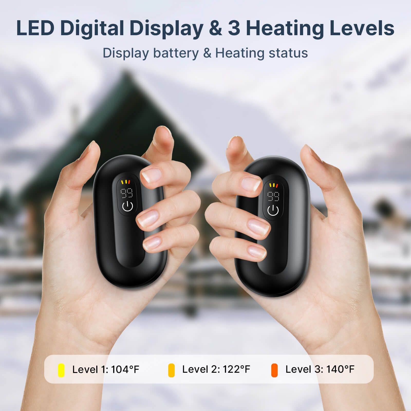 Ylyptech YL108 Hand Warmer(2 Pack Hand Warmers Rechargeable, Portable Electric Hand Warmers Reusable, USB 2 in 1 Handwarmers, Outdoor/Indoor/Warm Gifts for Men Women Kids
