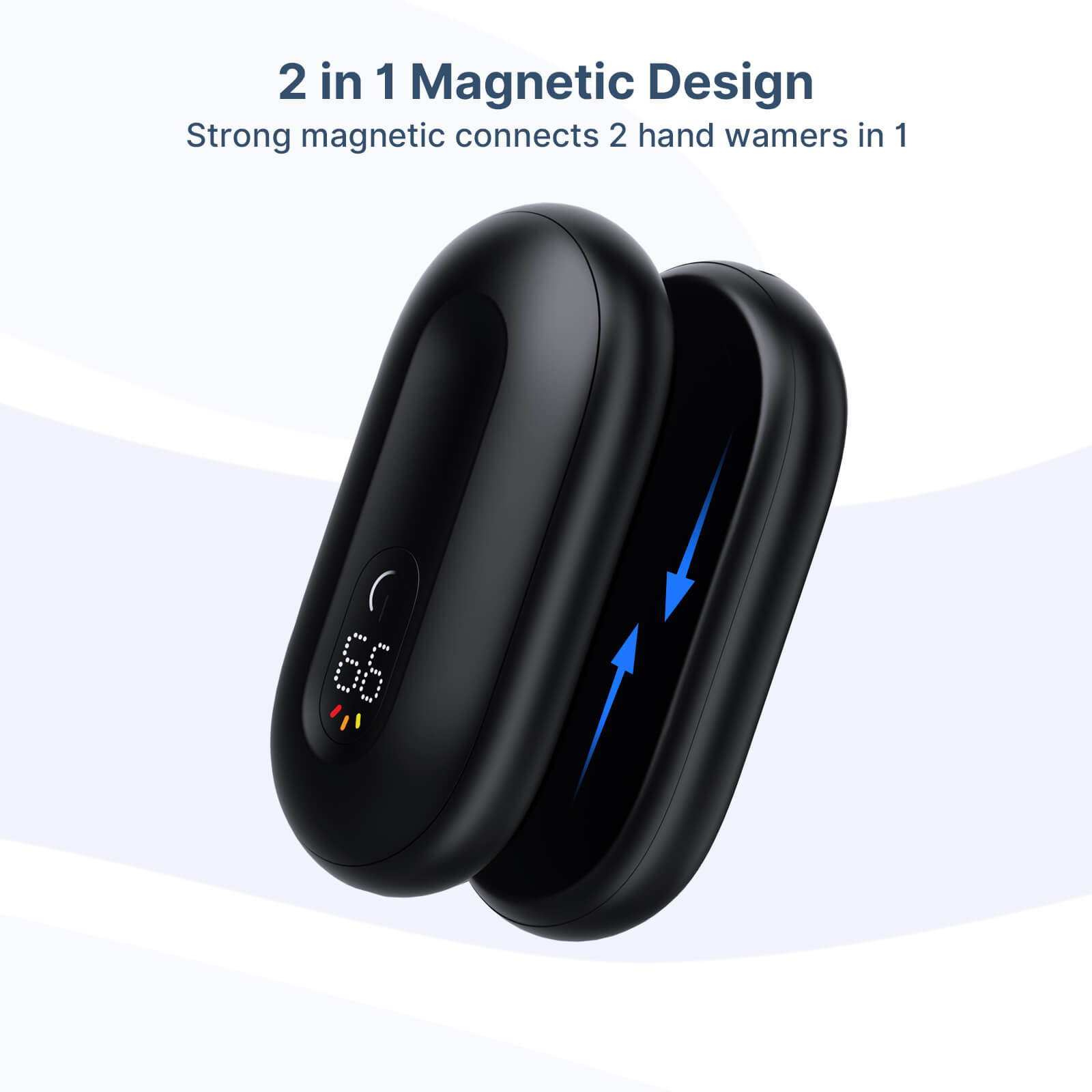 Ylyptech YL108 Hand Warmer(2 Pack Hand Warmers Rechargeable, Portable Electric Hand Warmers Reusable, USB 2 in 1 Handwarmers, Outdoor/Indoor/Warm Gifts for Men Women Kids