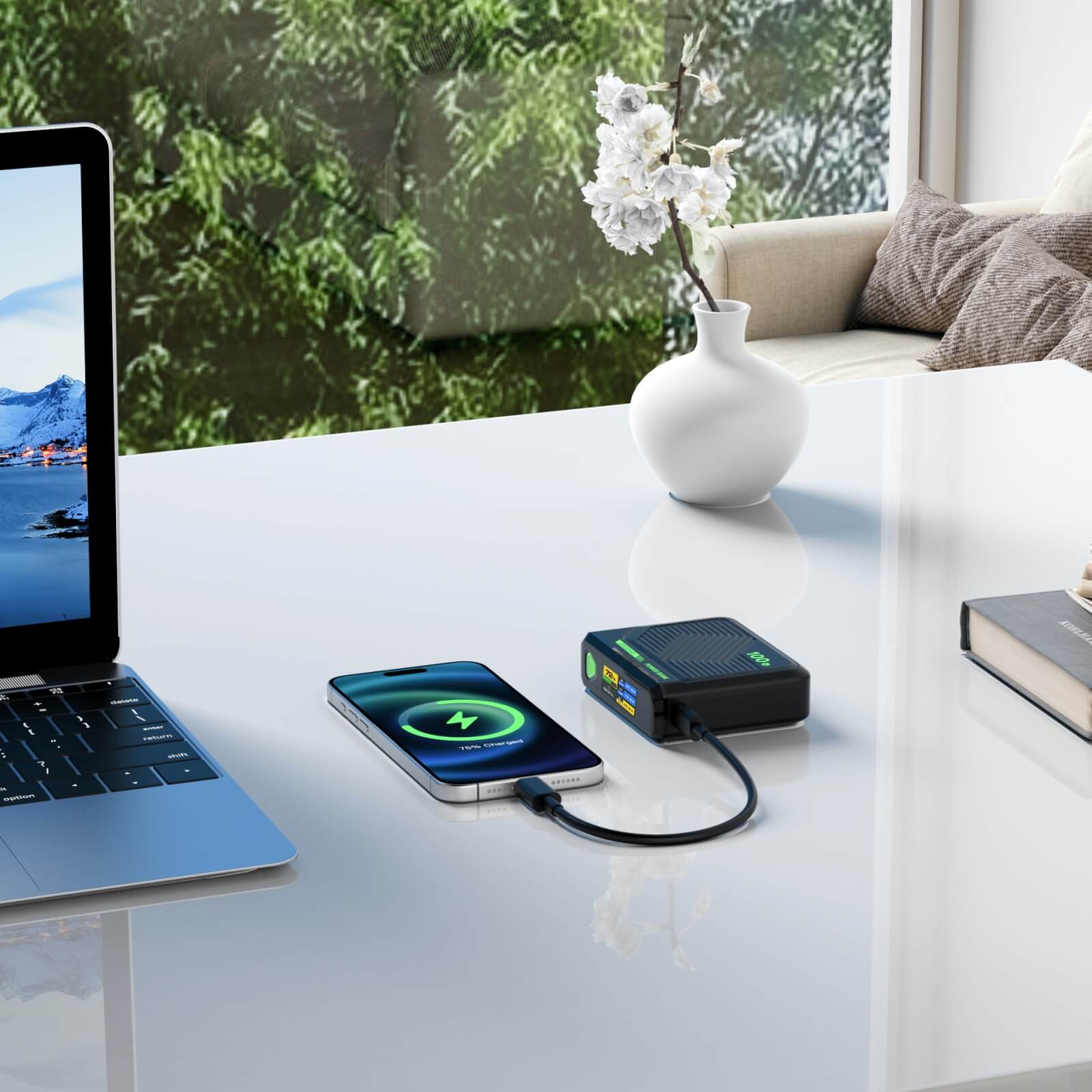 Ylyptech YL999 Power Bank(PowerCore 10K),Compact Travel-Ready 20000mAh Battery Pack with PowerIQ Charging Technology,5V/3A High-Speed Charging for iPhone,iPad,and More (USB-C Input and Output)