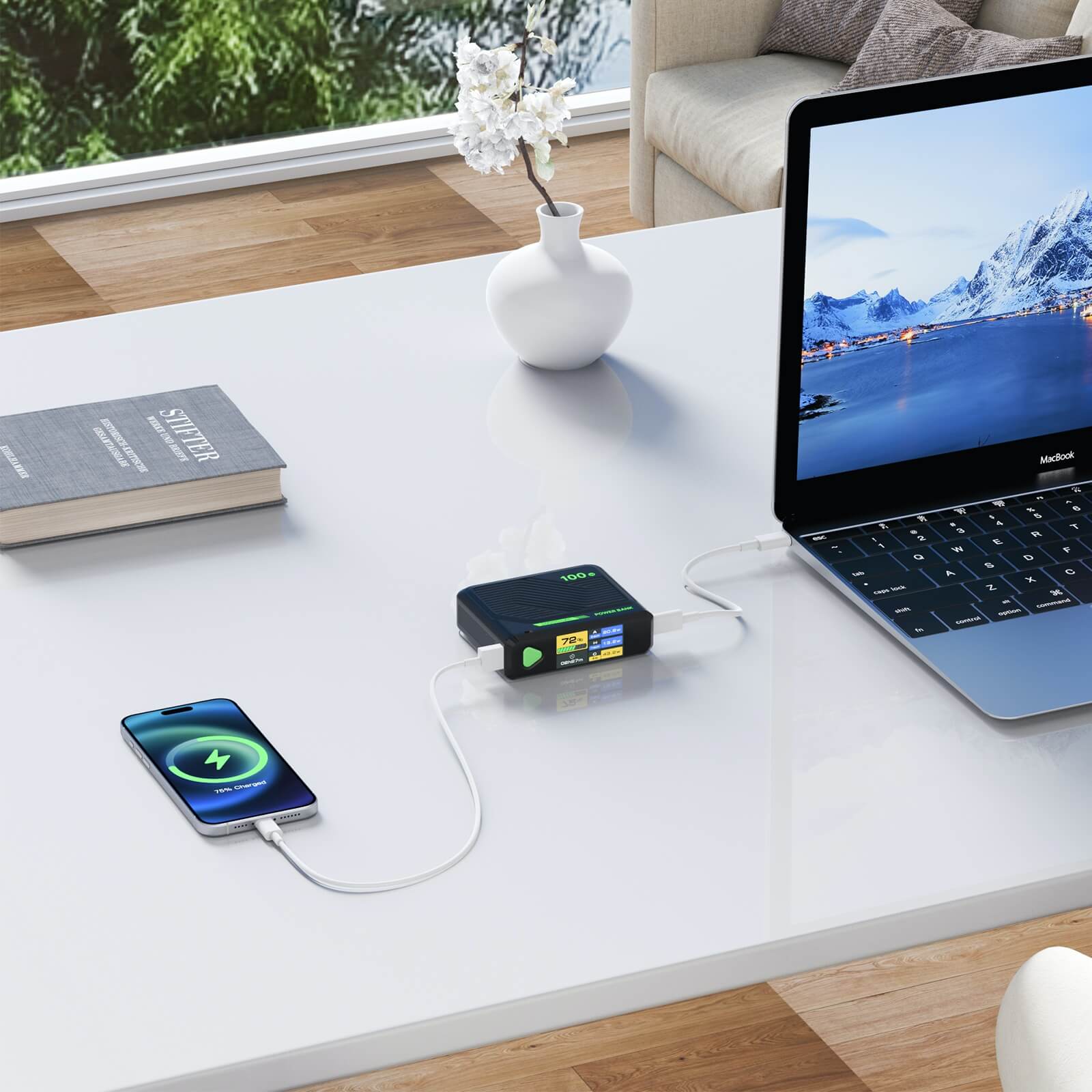 Ylyptech YL999 Power Bank(PowerCore 10K),Compact Travel-Ready 20000mAh Battery Pack with PowerIQ Charging Technology,5V/3A High-Speed Charging for iPhone,iPad,and More (USB-C Input and Output)